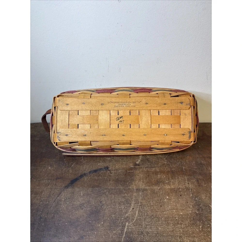 Vtg Longaberger Autumn Bread Basket With Wood Insert